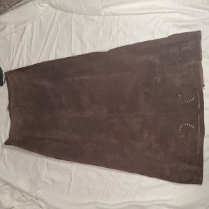 Chocolate Brown Siena Studio size 4 Leather Maxi Skirt